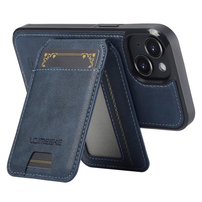 LC.imeeke - LC.IMEEKE L3 iPhone 14 Fodral Magnetiskt Läder+TPU - Blå