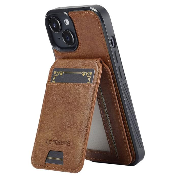 LC.imeeke - LC.IMEEKE L3 iPhone 14 Fodral Magnetiskt Läder+TPU - Brun