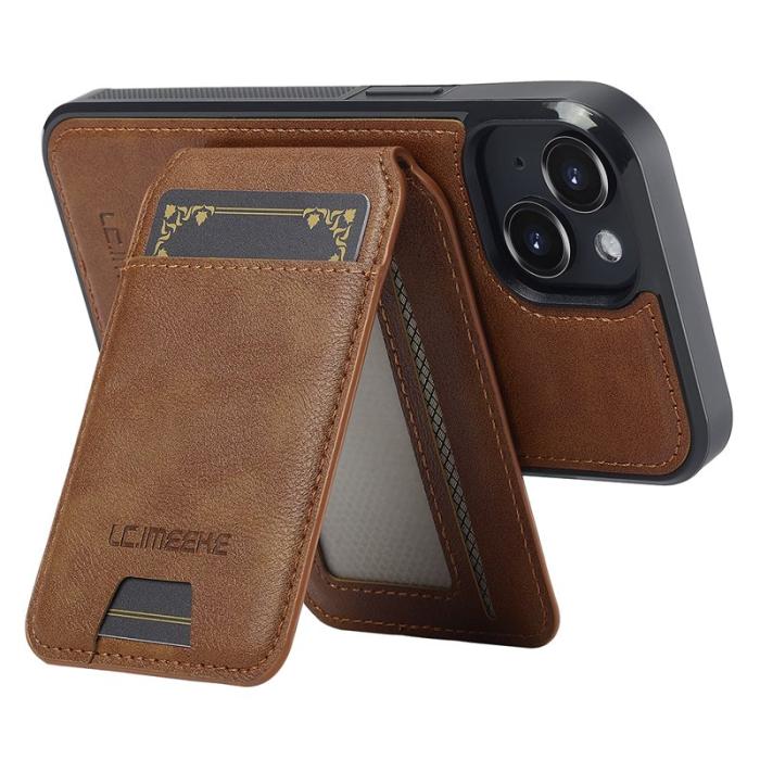 LC.imeeke - LC.IMEEKE L3 iPhone 14 Fodral Magnetiskt Läder+TPU - Brun