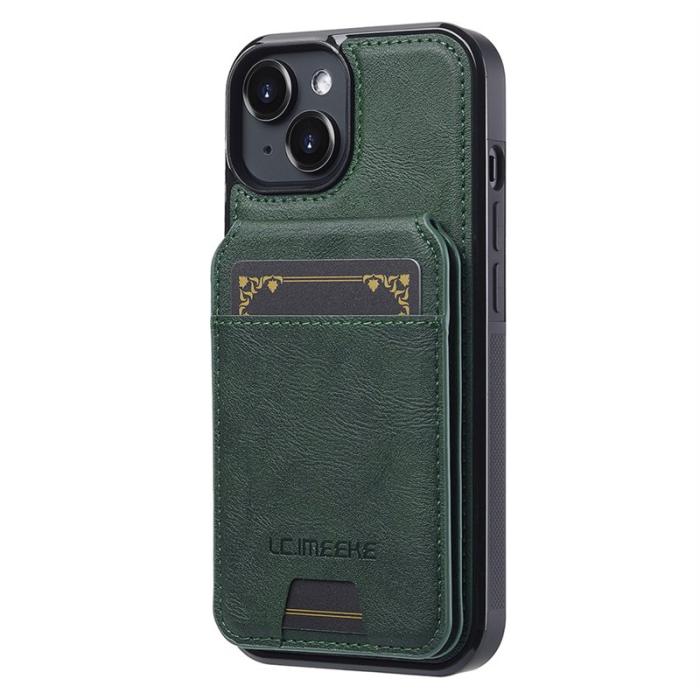 LC.imeeke - LC.IMEEKE L3 iPhone 14 Plus Fodral Äkta läder - Grön