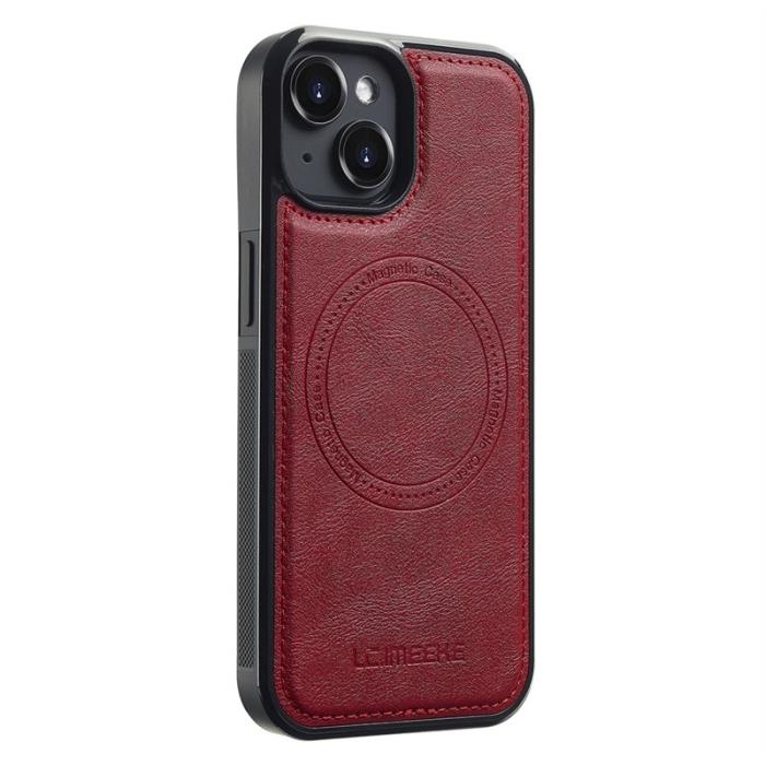 LC.imeeke - LC.IMEEKE L3 iPhone 14 Plus Fodral Äkta läder - Röd