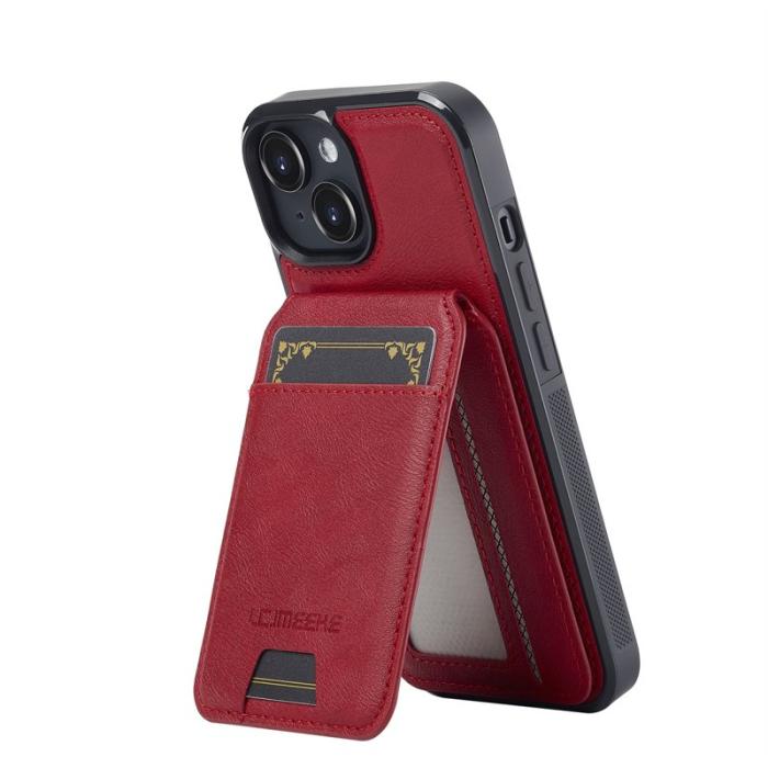 LC.imeeke - LC.IMEEKE L3 iPhone 14 Plus Fodral Äkta läder - Röd