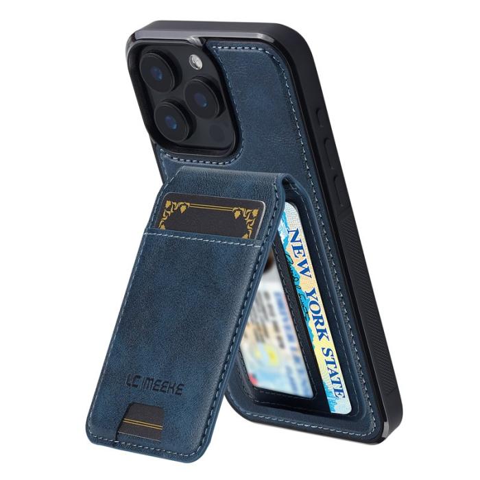 LC.imeeke - LC.IMEEKE L3 iPhone 14 Pro Fodral Äkta läder - Blå