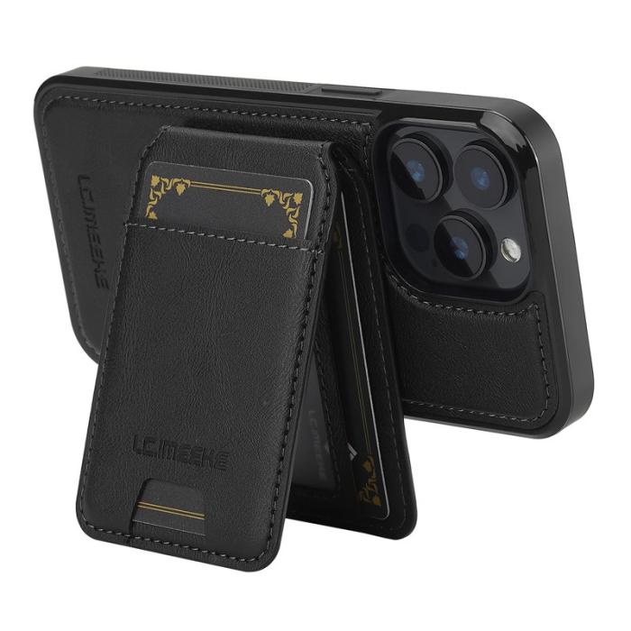 LC.imeeke - LC.IMEEKE L3 iPhone 14 Pro Fodral Äkta läder - Svart