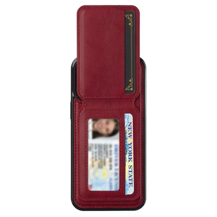 LC.imeeke - LC.IMEEKE L3 iPhone 14 Pro Max Fodral Äkta läder - Röd