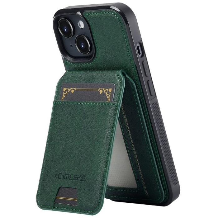 LC.imeeke - LC.IMEEKE L3 iPhone 15 Fodral Magnetiskt Äkta läder - Grön