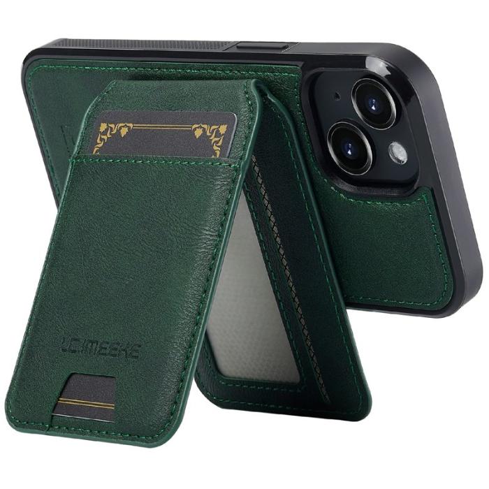 LC.imeeke - LC.IMEEKE L3 iPhone 15 Fodral Magnetiskt Äkta läder - Grön