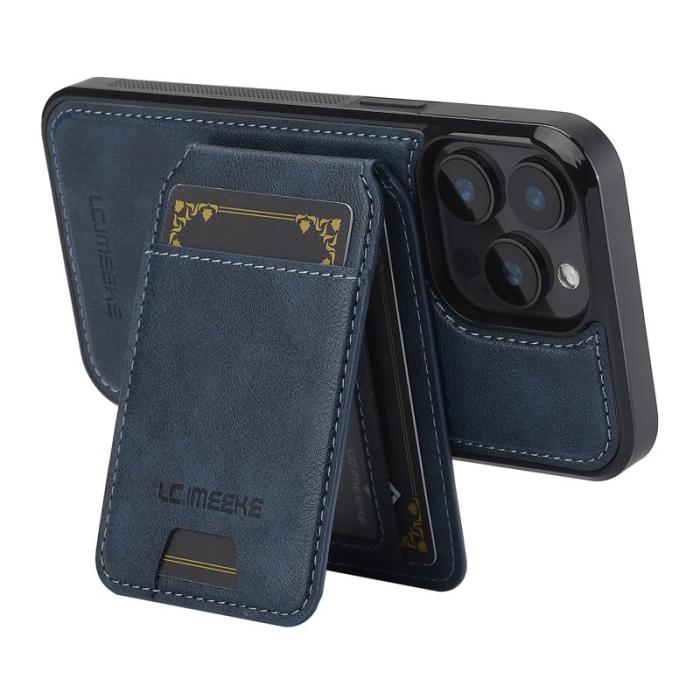 LC.imeeke - LC.IMEEKE L3 iPhone 15 Pro Fodral Äkta läder - Blå
