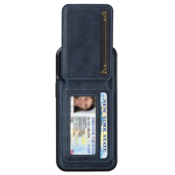 LC.imeeke - LC.IMEEKE L3 iPhone 15 Pro Fodral Äkta läder - Blå