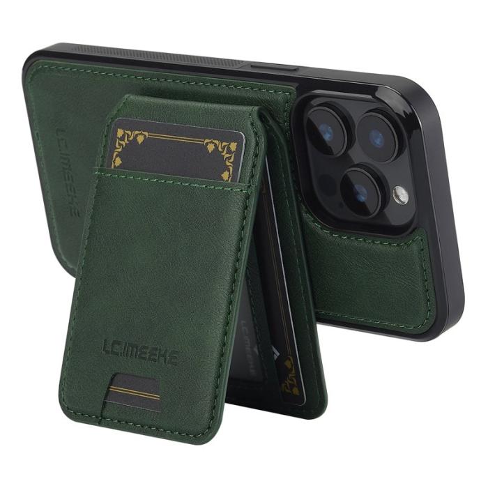 LC.imeeke - LC.IMEEKE L3 iPhone 15 Pro Fodral Äkta läder - Grön