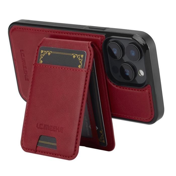 LC.imeeke - LC.IMEEKE L3 iPhone 15 Pro Fodral Äkta läder - Röd