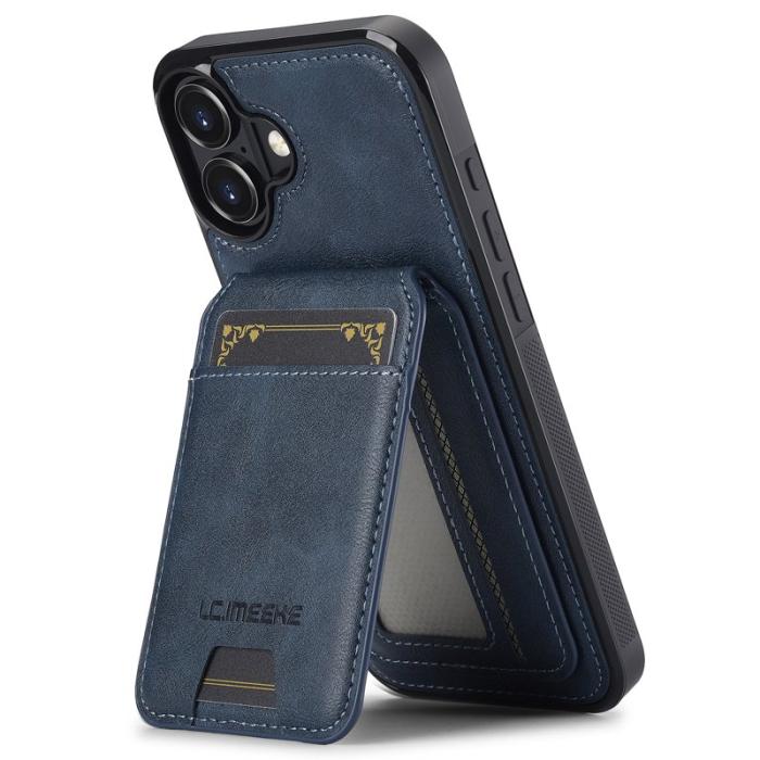 LC.imeeke - LC.IMEEKE L3 iPhone 16 Plus Fodral Äkta läder - Blå