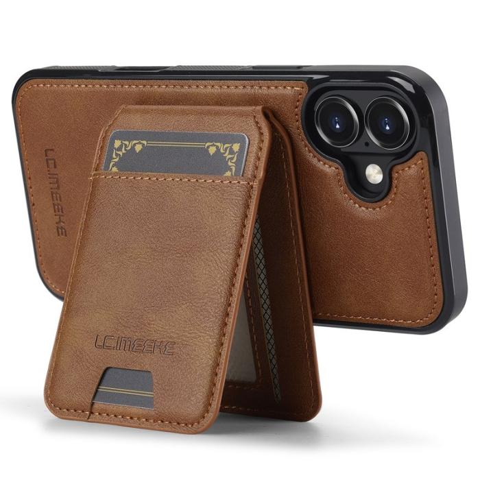 LC.imeeke - LC.IMEEKE L3 iPhone 16 Plus Fodral Äkta läder - Brun