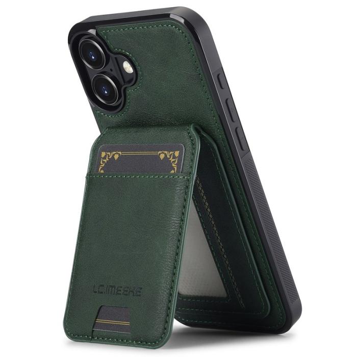 LC.imeeke - LC.IMEEKE L3 iPhone 16 Plus Fodral Äkta läder - Grön