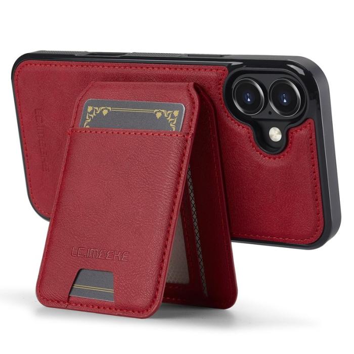 LC.imeeke - LC.IMEEKE L3 iPhone 16 Plus Fodral Äkta läder - Röd