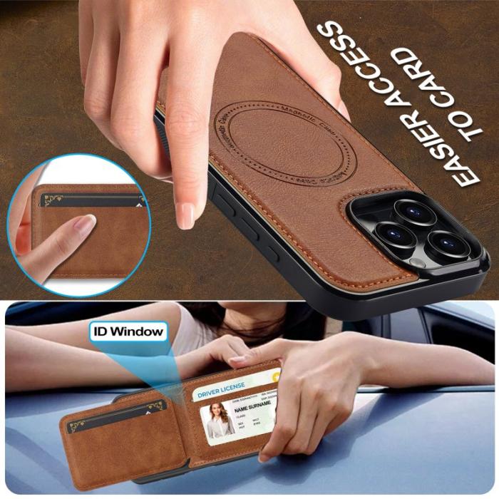 LC.imeeke - LC.IMEEKE L3 iPhone 16 Pro Fodral Äkta läder - Brun