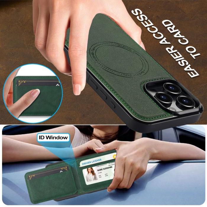 LC.imeeke - LC.IMEEKE L3 iPhone 16 Pro Max Fodral Äkta läder - Grön