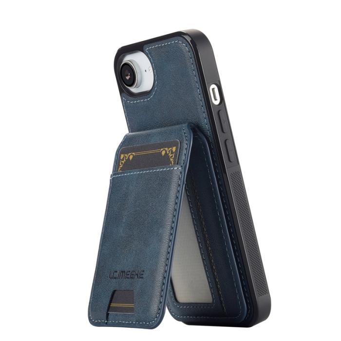LC.imeeke - LC.IMEEKE L3 iPhone 16e Fodral Magnetiskt Äkta läder - Blå