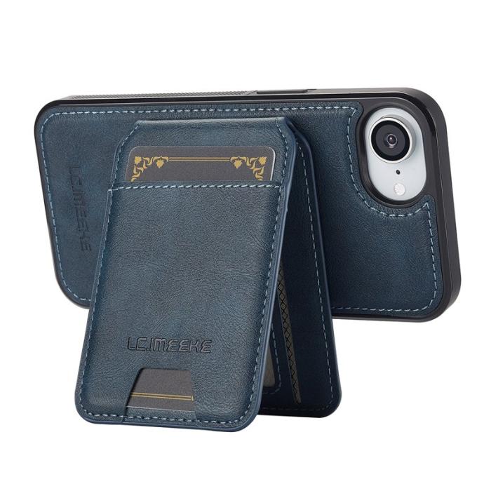 LC.imeeke - LC.IMEEKE L3 iPhone 16e Fodral Magnetiskt Äkta läder - Blå