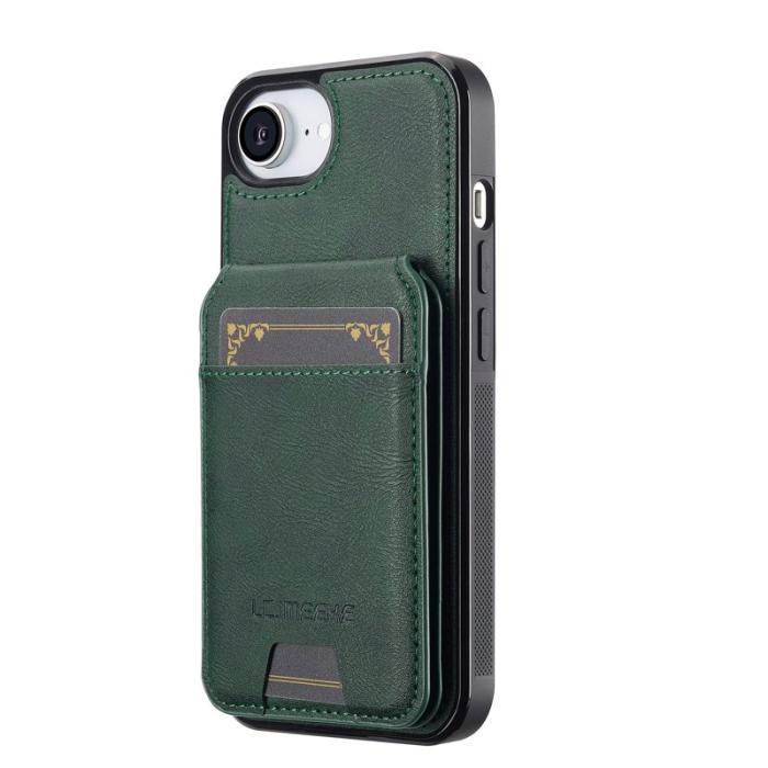 LC.imeeke - LC.IMEEKE L3 iPhone 16e Fodral Magnetiskt Äkta Läder - Grön