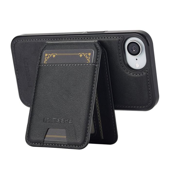 LC.imeeke - LC.IMEEKE L3 iPhone 16e Fodral Magnetiskt Äkta läder - Svart