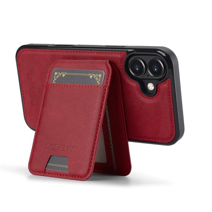 LC.imeeke - LC.IMEEKE L3 iPhone 17 Fodral Magnetiskt Äkta läder - Röd