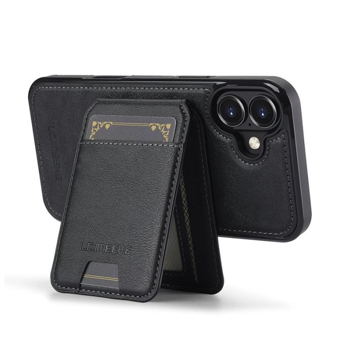 LC.imeeke - LC.IMEEKE L3 iPhone 17 Fodral Magnetiskt Äkta läder - Svart