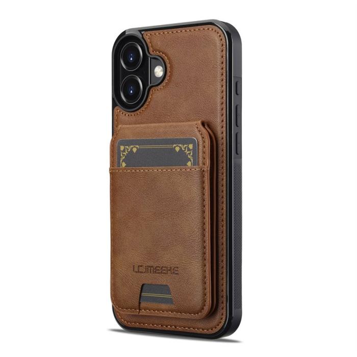 LC.imeeke - LC.IMEEKE L3 iPhone 17 Fodral Magnetiskt Läder - Brun