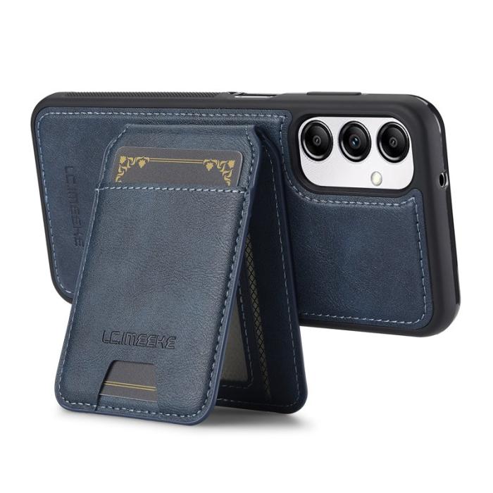 LC.imeeke - LC.IMEEKE L3 Samsung Galaxy A34 5G Fodral Äkta läder - Blå