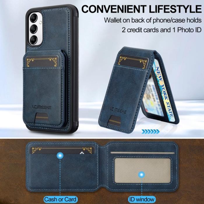 LC.imeeke - LC.IMEEKE L3 Samsung Galaxy A34 5G Fodral Äkta läder - Blå