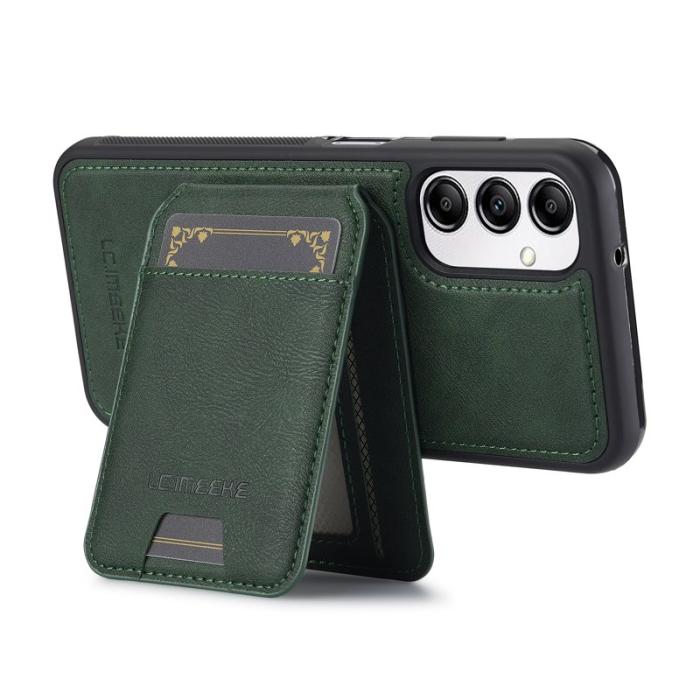 LC.imeeke - LC.IMEEKE L3 Samsung Galaxy A34 5G Fodral - Äkta läder - Grön
