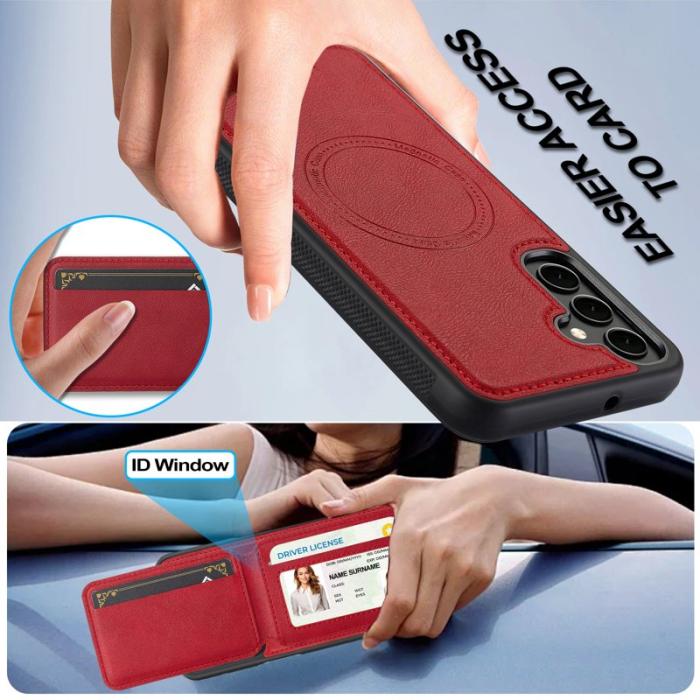 LC.imeeke - LC.IMEEKE L3 Samsung Galaxy A35 5G Fodral Äkta läder - Röd