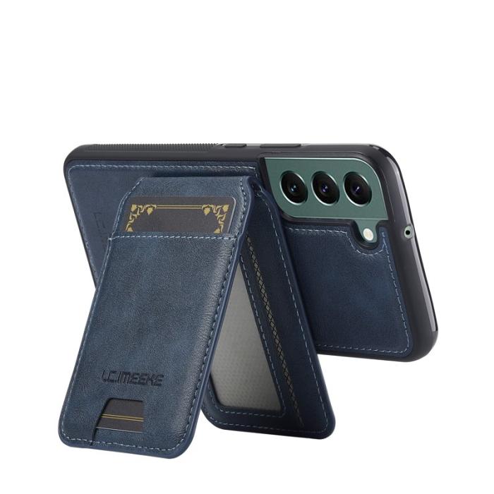 LC.imeeke - LC.IMEEKE L3 Samsung Galaxy S22 5G Fodral Äkta läder - Blå