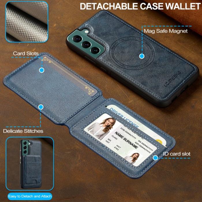 LC.imeeke - LC.IMEEKE L3 Samsung Galaxy S22 5G Fodral Äkta läder - Blå