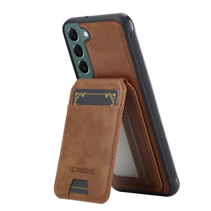 LC.imeeke - LC.IMEEKE L3 Samsung Galaxy S22 5G Fodral Äkta läder - Brun
