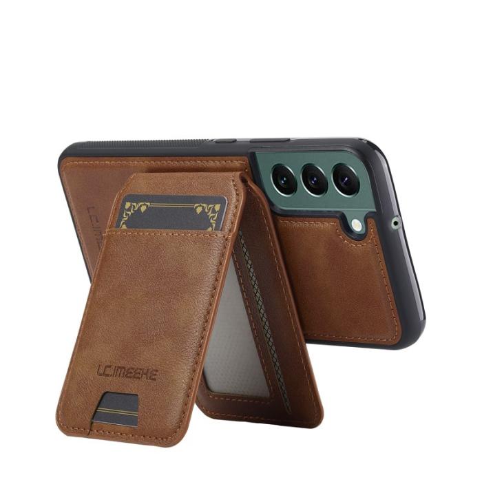 LC.imeeke - LC.IMEEKE L3 Samsung Galaxy S22 5G Fodral Äkta läder - Brun
