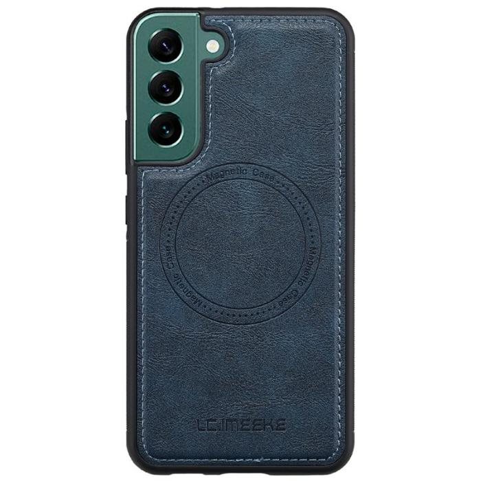 LC.imeeke - LC.IMEEKE L3 Samsung Galaxy S22+ Fodral Äkta läder - Blå