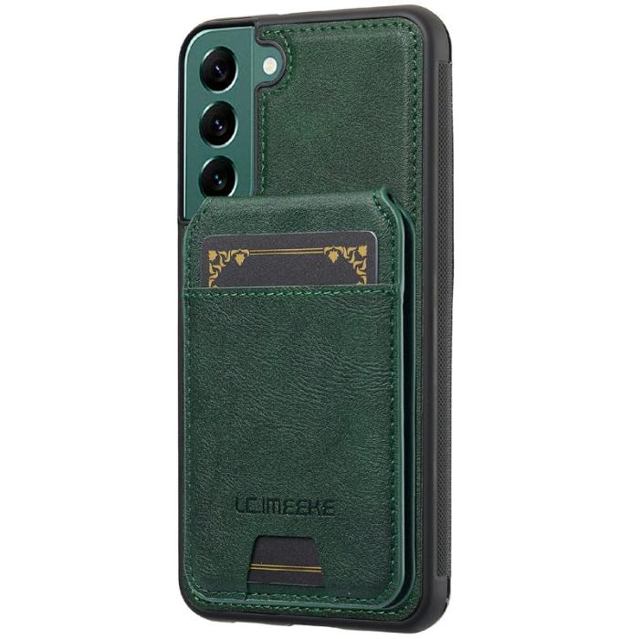 LC.imeeke - LC.IMEEKE L3 Samsung Galaxy S22+ Fodral Äkta läder - Grön