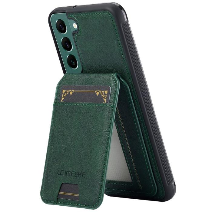 LC.imeeke - LC.IMEEKE L3 Samsung Galaxy S22+ Fodral Äkta läder - Grön
