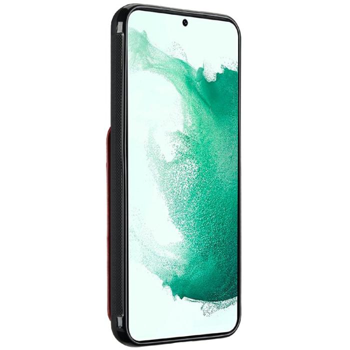 LC.imeeke - LC.IMEEKE L3 Samsung Galaxy S22+ Fodral Äkta läder - Röd