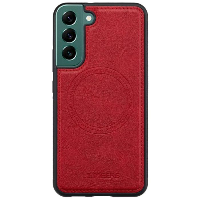 LC.imeeke - LC.IMEEKE L3 Samsung Galaxy S22+ Fodral Äkta läder - Röd