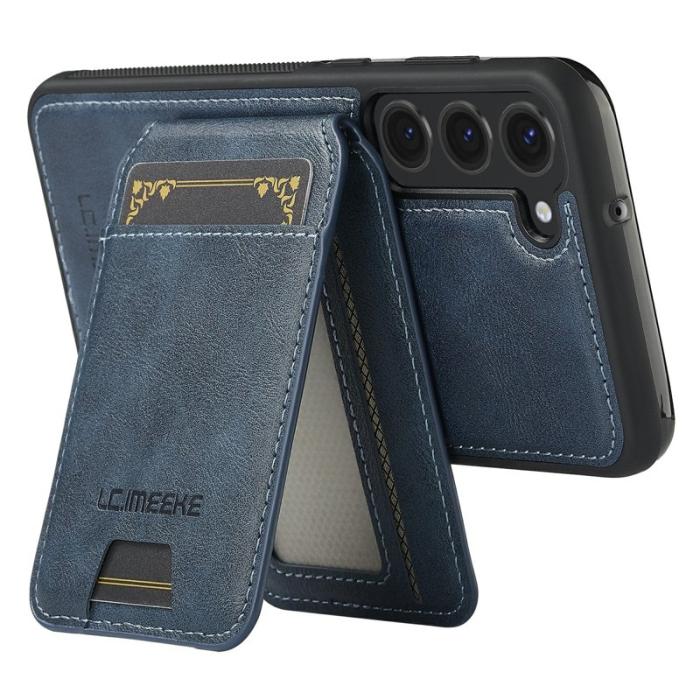 LC.imeeke - LC.IMEEKE L3 Samsung Galaxy S23 Fodral - Äkta läder - Blå