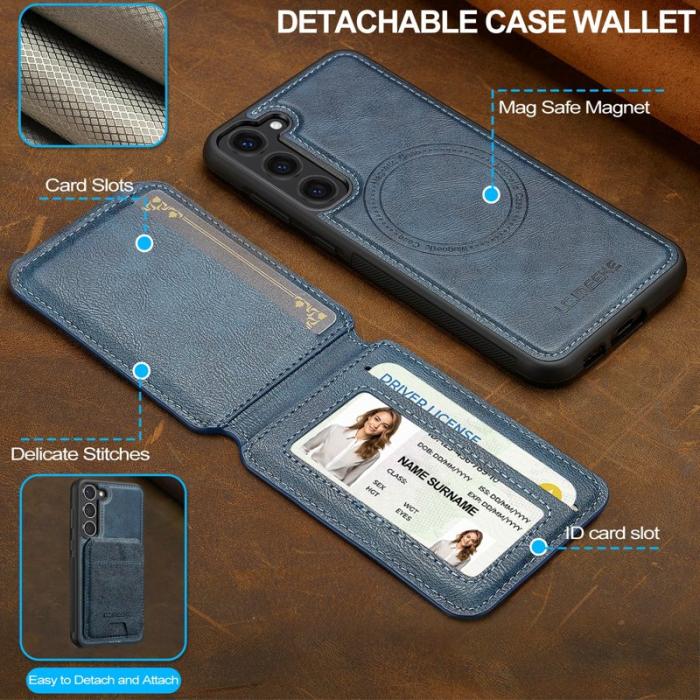 LC.imeeke - LC.IMEEKE L3 Samsung Galaxy S23 Fodral - Äkta läder - Blå