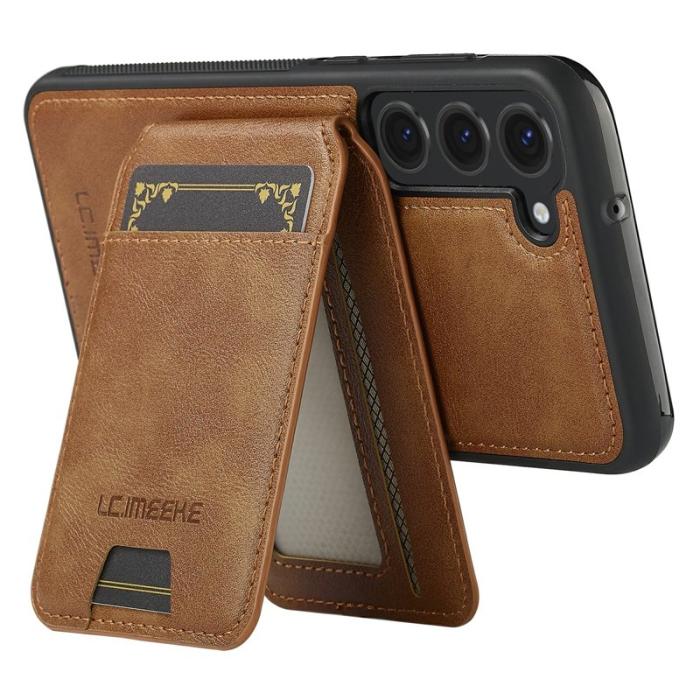 LC.imeeke - LC.IMEEKE L3 Samsung Galaxy S23 Fodral Äkta läder - Brun