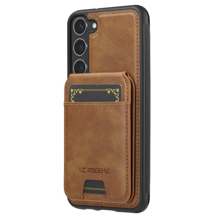 LC.imeeke - LC.IMEEKE L3 Samsung Galaxy S23 Fodral Äkta läder - Brun