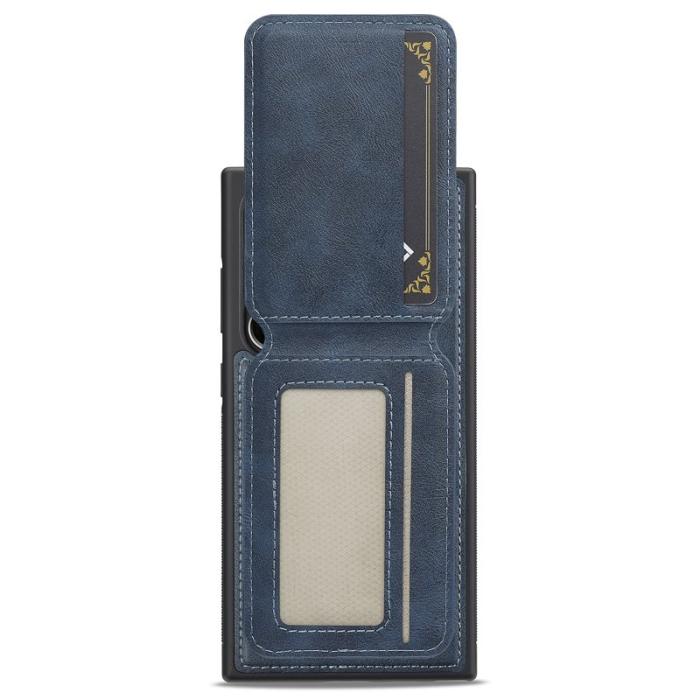 LC.imeeke - LC.IMEEKE L3 Samsung Galaxy S23 Ultra Fodral Äkta läder - Blå