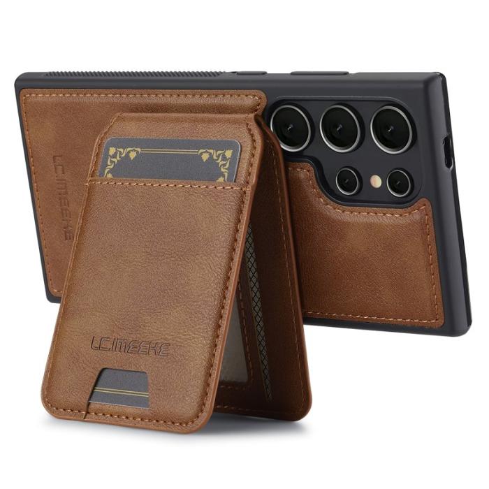 LC.imeeke - LC.IMEEKE L3 Samsung Galaxy S23 Ultra Fodral Äkta läder - Brun