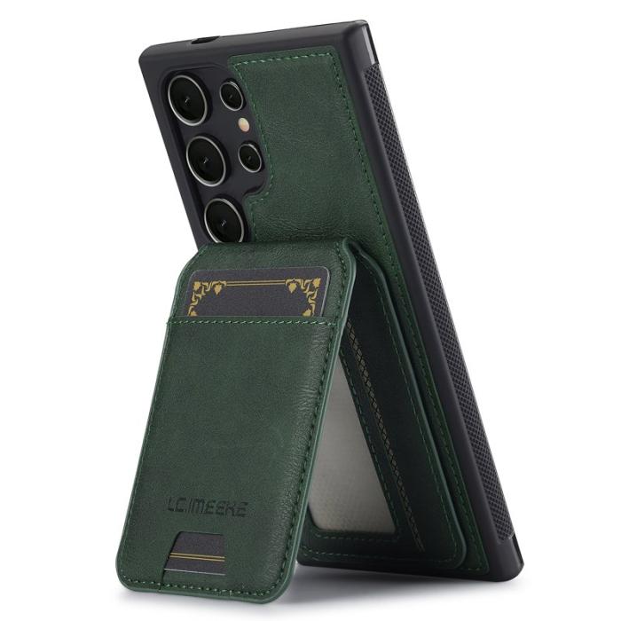 LC.imeeke - LC.IMEEKE L3 Samsung Galaxy S23 Ultra Fodral Äkta läder - Grön