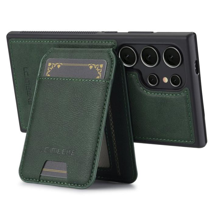 LC.imeeke - LC.IMEEKE L3 Samsung Galaxy S23 Ultra Fodral Äkta läder - Grön