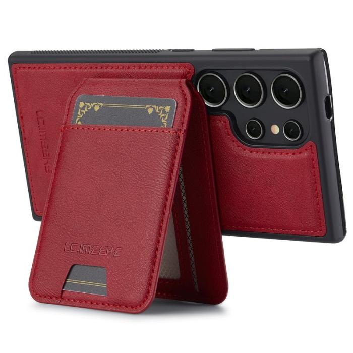 LC.imeeke - LC.IMEEKE L3 Samsung Galaxy S23 Ultra Fodral KonstLäder - Röd